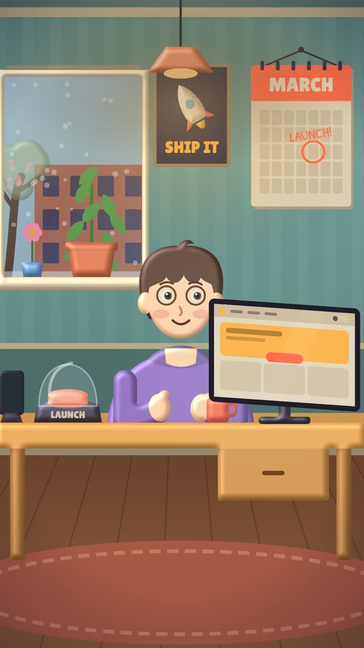 A clay developer at his desk, from one of Clayhook's videos